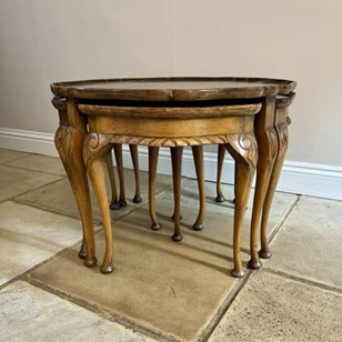 Antique Quality Burr Walnut Nest Of...