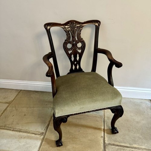 Antique Victorian Quality Carved Mahogany Desk Chair