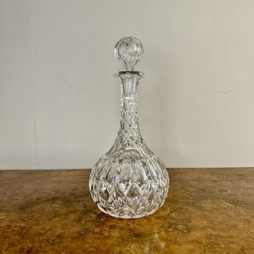 Wonderful Quality Antique Edwardian Cut Glass Decanter