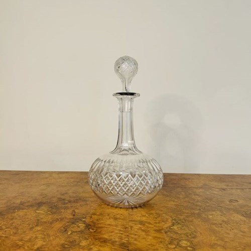 Quality Antique Victorian Cut Glass Decanter