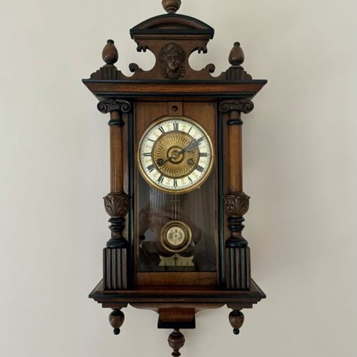 Stunning Quality Antique Victorian Walnut Vienna Wall Clock 