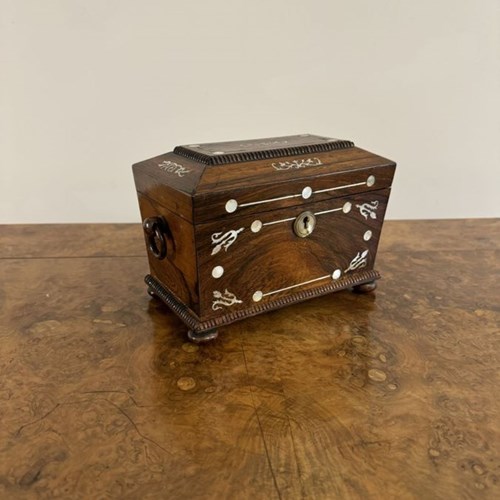 Fine Quality Antique Regency Rosewood Tea Caddy