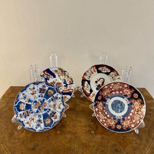 Lovely Collection Of Four Quality Antique Japanese Imari Plates