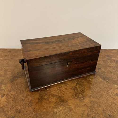 Quality Antique Regency Rosewood Tea Caddy