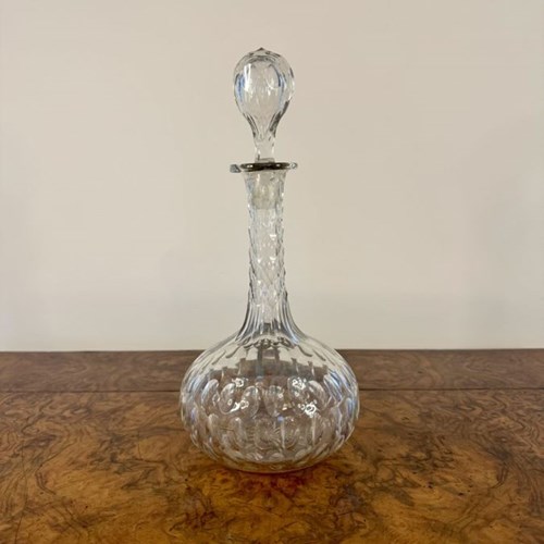 Pretty Antique Victorian Quality Glass Decanter