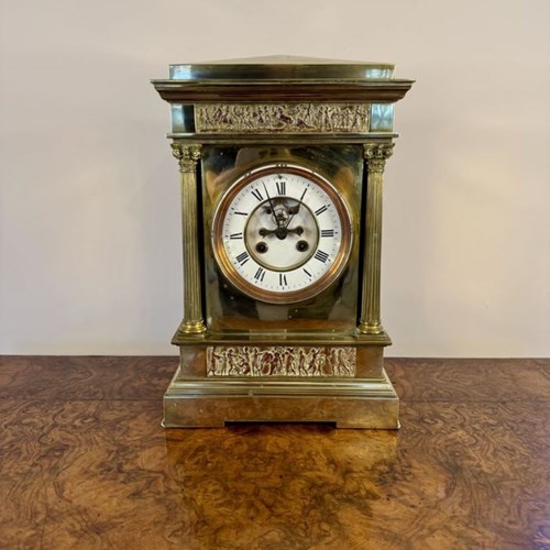 Outstanding Quality Antique Victorian Brass French Mantle Clock