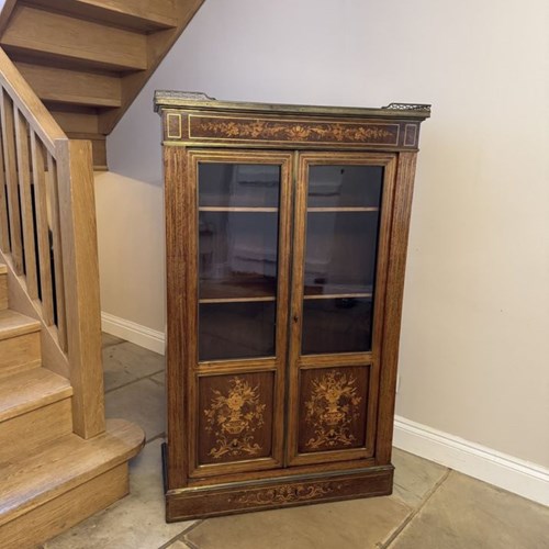 Superb Quality Antique Victorian Marquetry Inlaid Display Cabinet 