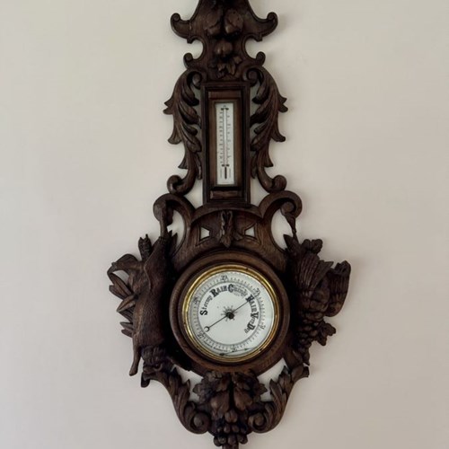 Outstanding Quality Antique Victorian Black Forest Android Barometer 