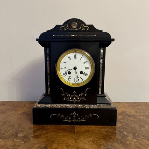 Pretty Quality Antique Victorian Eight Day Mantle Clock 