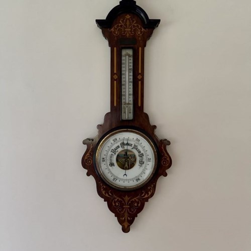 Stunning Quality Antique Edwardian Banjo Barometer 