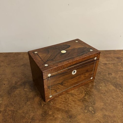 Beautiful Quality Antique Regency Rosewood Tea Caddy 