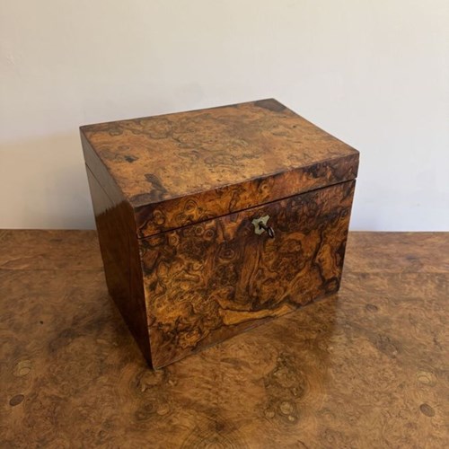 Outstanding Quality Antique Victorian Burr Walnut Stationary Box 