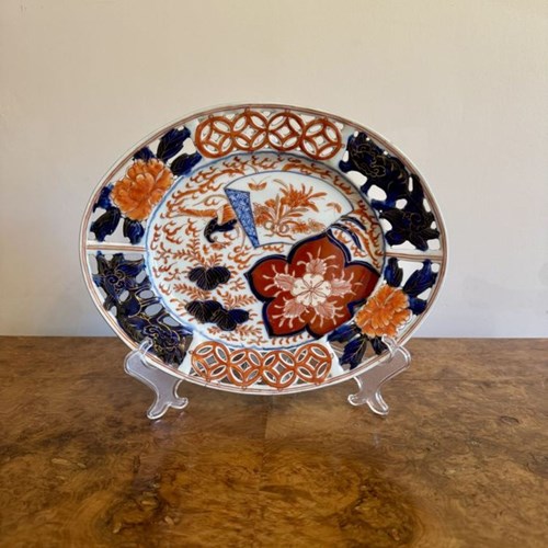Unusual Quality Antique Japanese Imari Oval Plate 