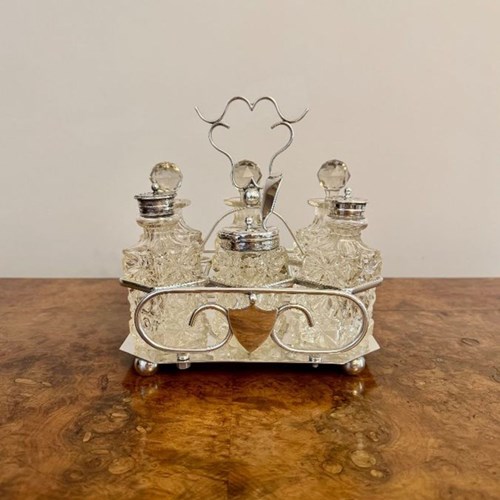 Stunning Quality Antique Edwardian Silver Plated Cruet Set 