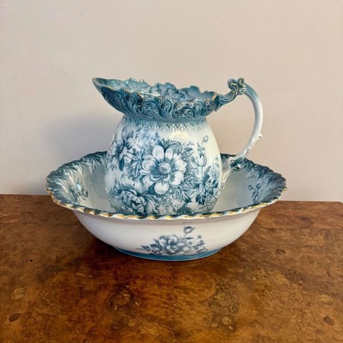 Beautiful Quality Antique Edwardian Jug And Bowl Set