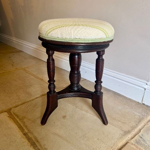 Antique Edwardian Mahogany Revolving Stool