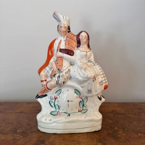 Pretty Antique Victorian Large Staffordshire Figure 