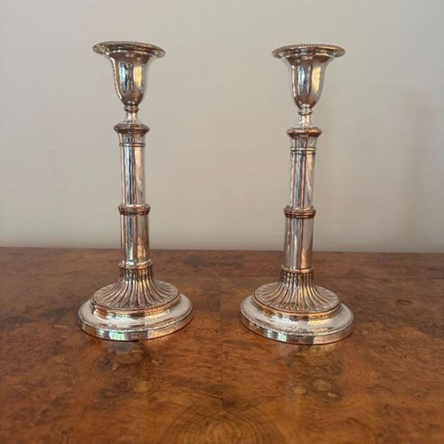 Fine Quality Pair Of Antique Regency Telescopic Candlesticks 