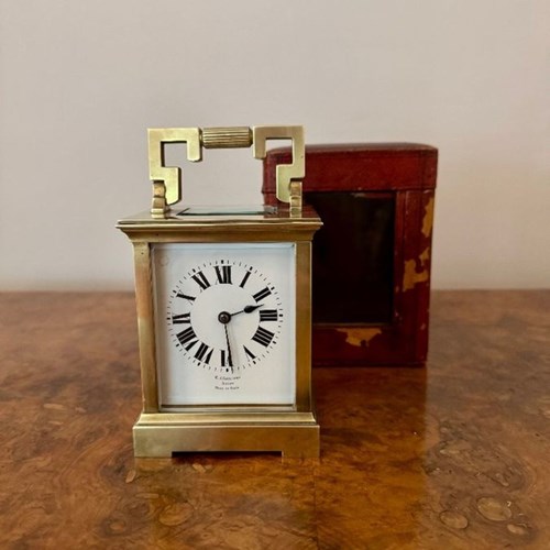 Outstanding Quality Antique Victorian French Brass Striking Carriage Clock 