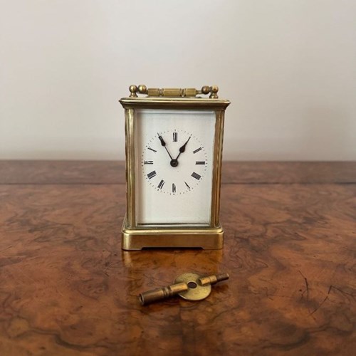 Quality Antique Victorian French Brass Carriage Clock