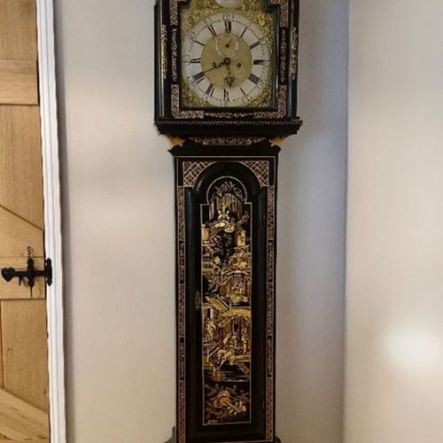 Fantastic Quality Antique George III Lacquered And Chinoiserie Longcase Clock
