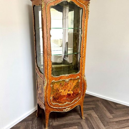 Fine Quality Antique French Kingwood And Gilt Mounted Vitrine Cabinet