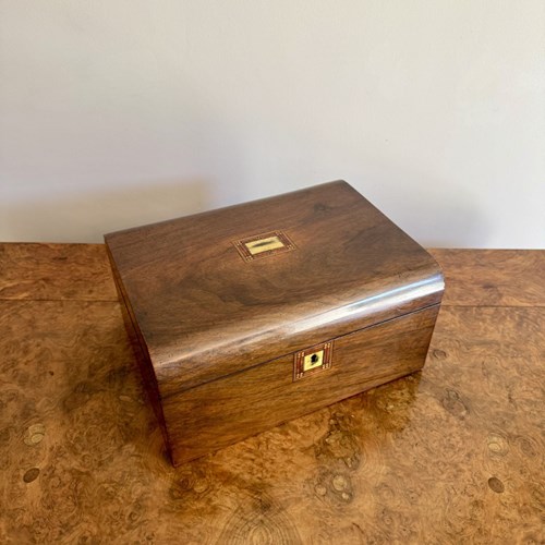 Quality Antique Victorian Walnut Sewing Box 