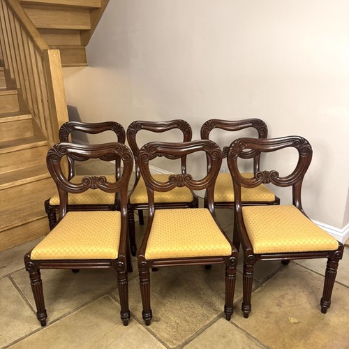 Fantastic Quality Set Of Six Antique Regency Mahogany Dining Chairs 