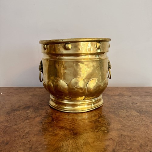 Antique Victorian Brass Jardiniere 