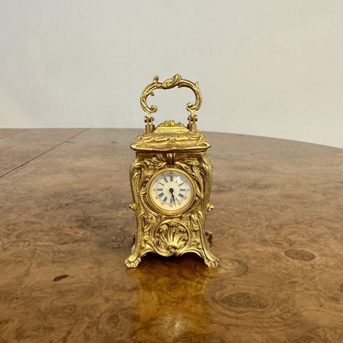 Elegant Quality Antique Victorian Miniature Carriage Clock