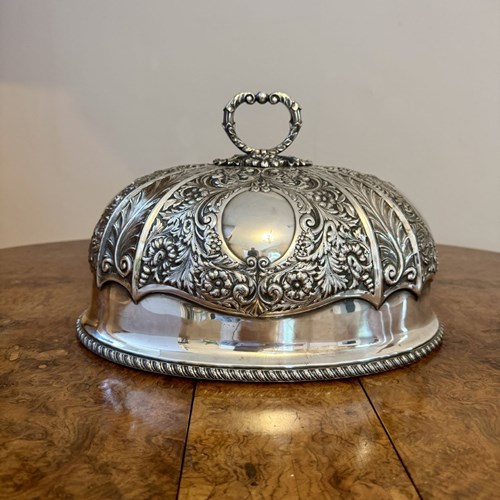 Outstanding Quality Antique Edwardian Silver Plated Meat Cover 