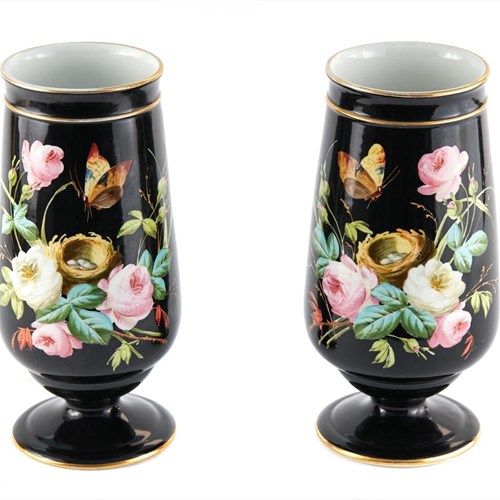 Pair Of Antique Victorian Porcelain Vases