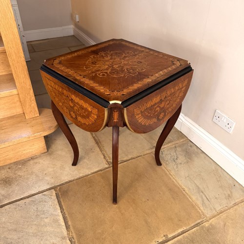Fantastic Quality Antique 19Th Century Marquetry Occasional Table 