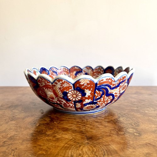 Fantastic Quality Antique Japanese Imari Scalloped Edge Bowl