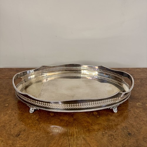 Pretty Quality Antique Edwardian Silver Plated Tray