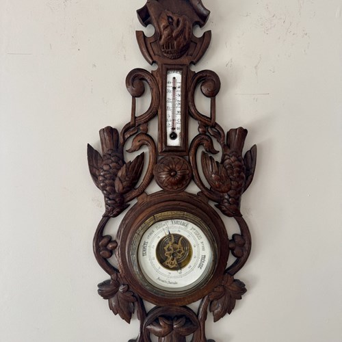 Fine Quality Antique Victorian Black Forest Aneroid Barometer
