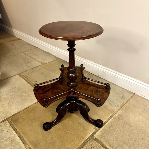 Fine Quality Antique Victorian Burr Walnut Lamp Table 