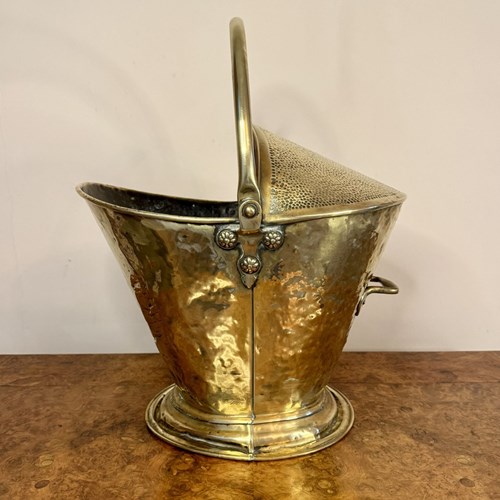 Wonderful Antique Victorian Quality Brass Coal Scuttle 
