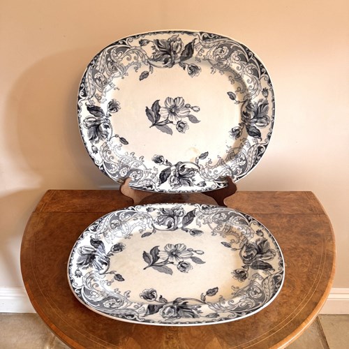 Pair Of Quality Antique Victorian Meat Platters 