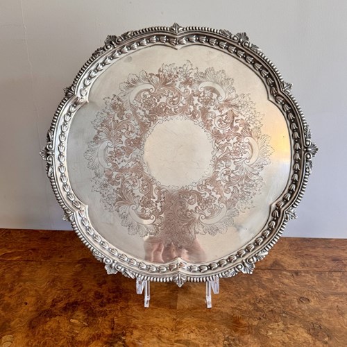 Impressive Large Quality Antique Victorian Silver Plated Tray 