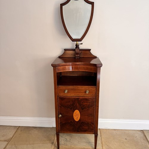 Wonderful Antique Edwardian Mahogany Inlaid Dressing Stand By Flashman & Co