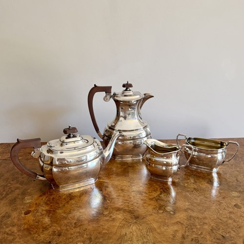 Antique Edwardian Quality Silver Plated Four Piece Tea Set