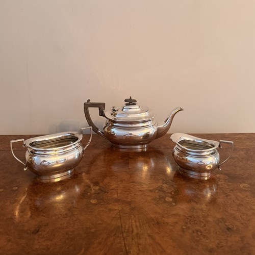 Antique Edwardian Silver Plated Three Piece Tea Set By Joseph Rodgers & Sons 