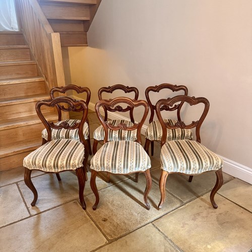 Wonderful Quality Set Of Six Antique Victorian Rosewood Dining Chairs 