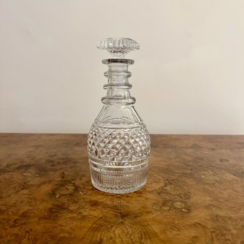 Quality Antique Edwardian Cut Glass Decanter