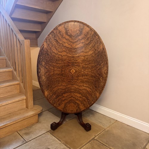 Fine Quality Antique Victorian Burr Walnut Loo Table 