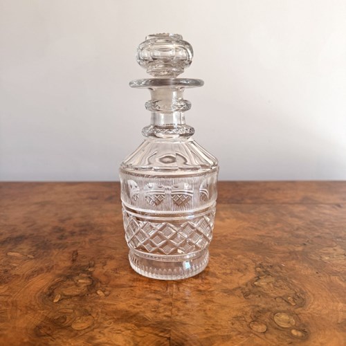 Quality Antique Edwardian Cut Glass Decanter