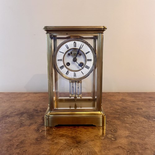 Fine Quality Antique Victorian Brass Mantle Clock 