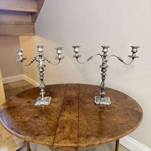 Stunning Quality Pair Of Antique Victorian Ornate Silver Plated Candelabras
