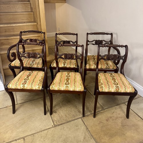Superb Quality Antique Regency Set Of Six Dining Chairs 